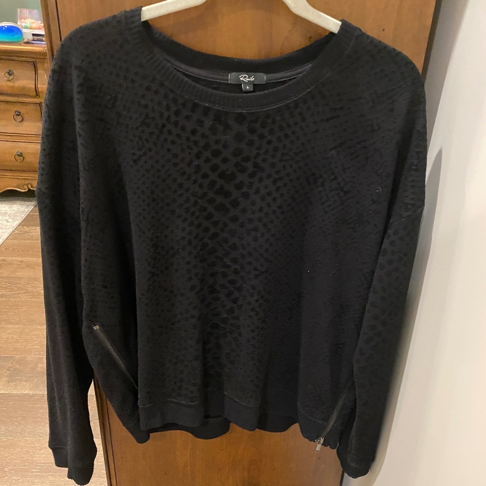 Rails Marlo Black Flocked Sweatshirt Size Large